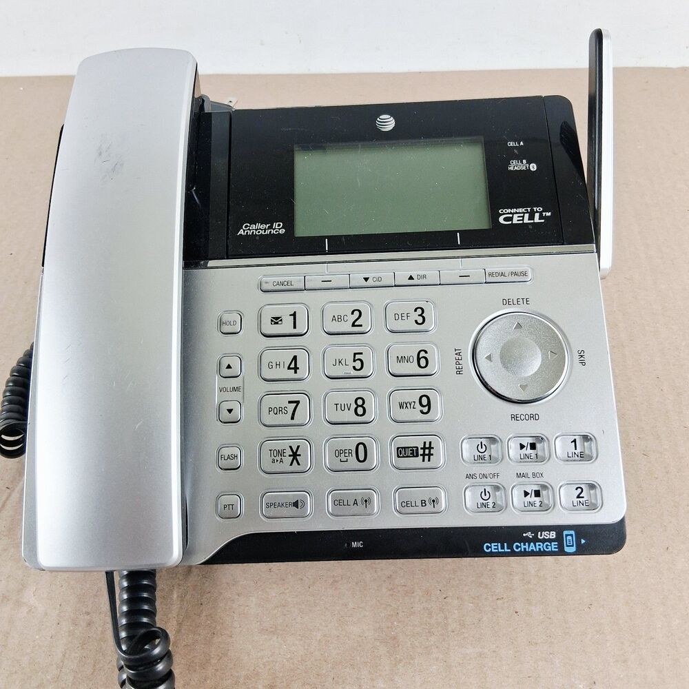 AT&T TL86103 DECT 6.0 2 Line Phone System Telephone Answering - Working